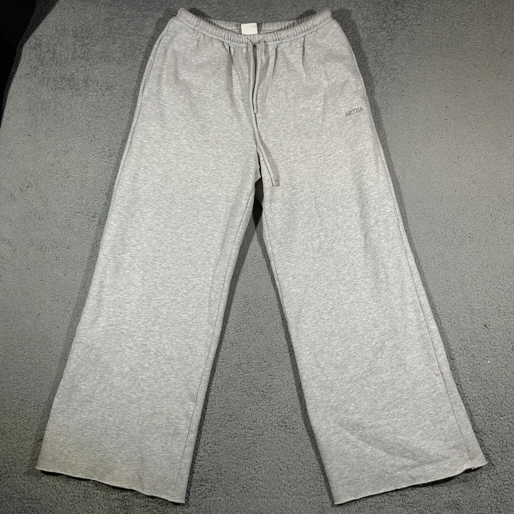 Aritzia TNA Sweatfleece Cozy Mega Fit Sweatpants Gray Wide Leg Medium #3697